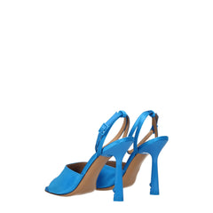Off-White Blue Satin Stiletto Heels Sandals -   -  Off-White.