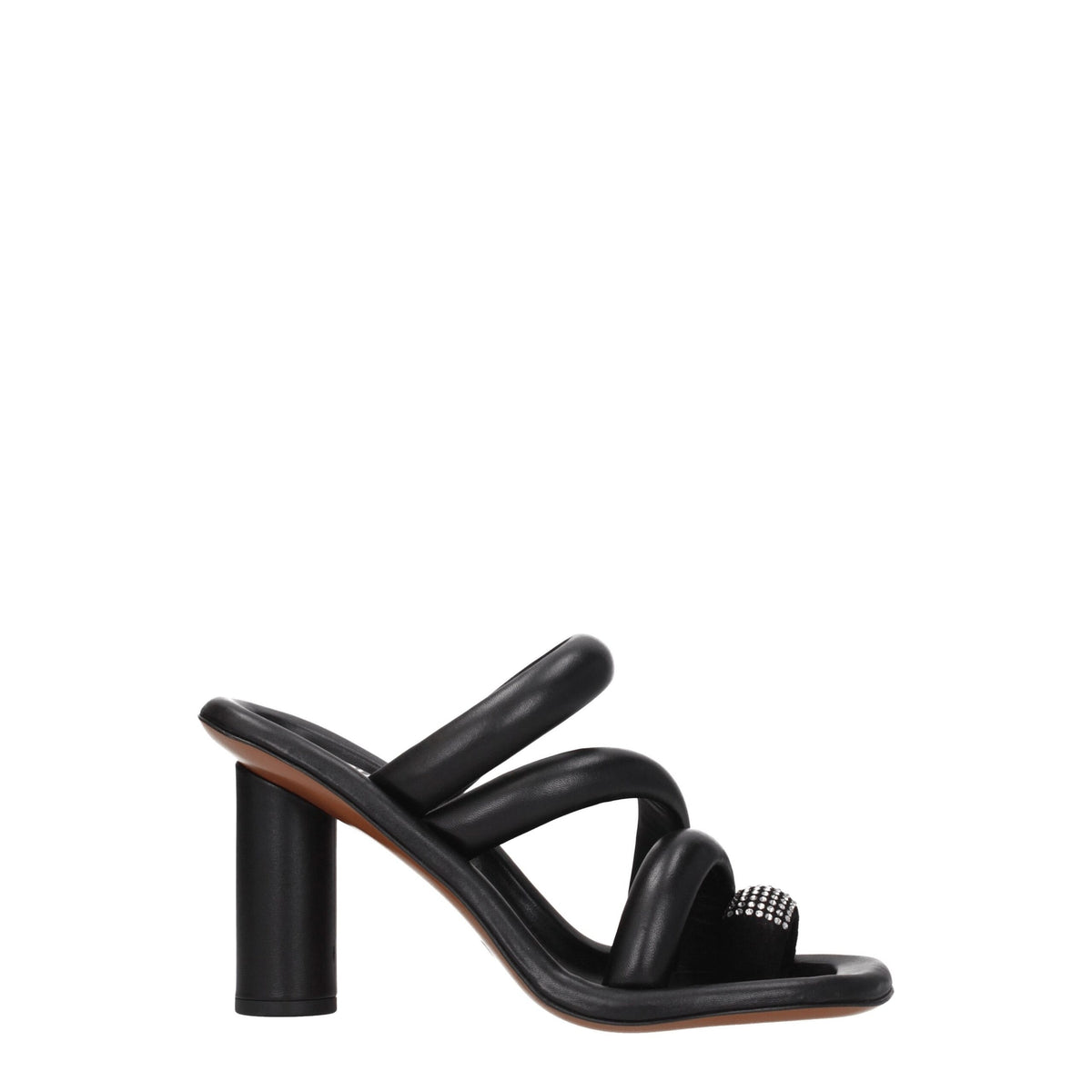 Ambush Black Leather Stiletto Heels Sandals -   -  Ambush.
