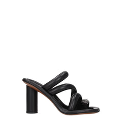 Ambush Black Leather Stiletto Heels Sandals -   -  Ambush.