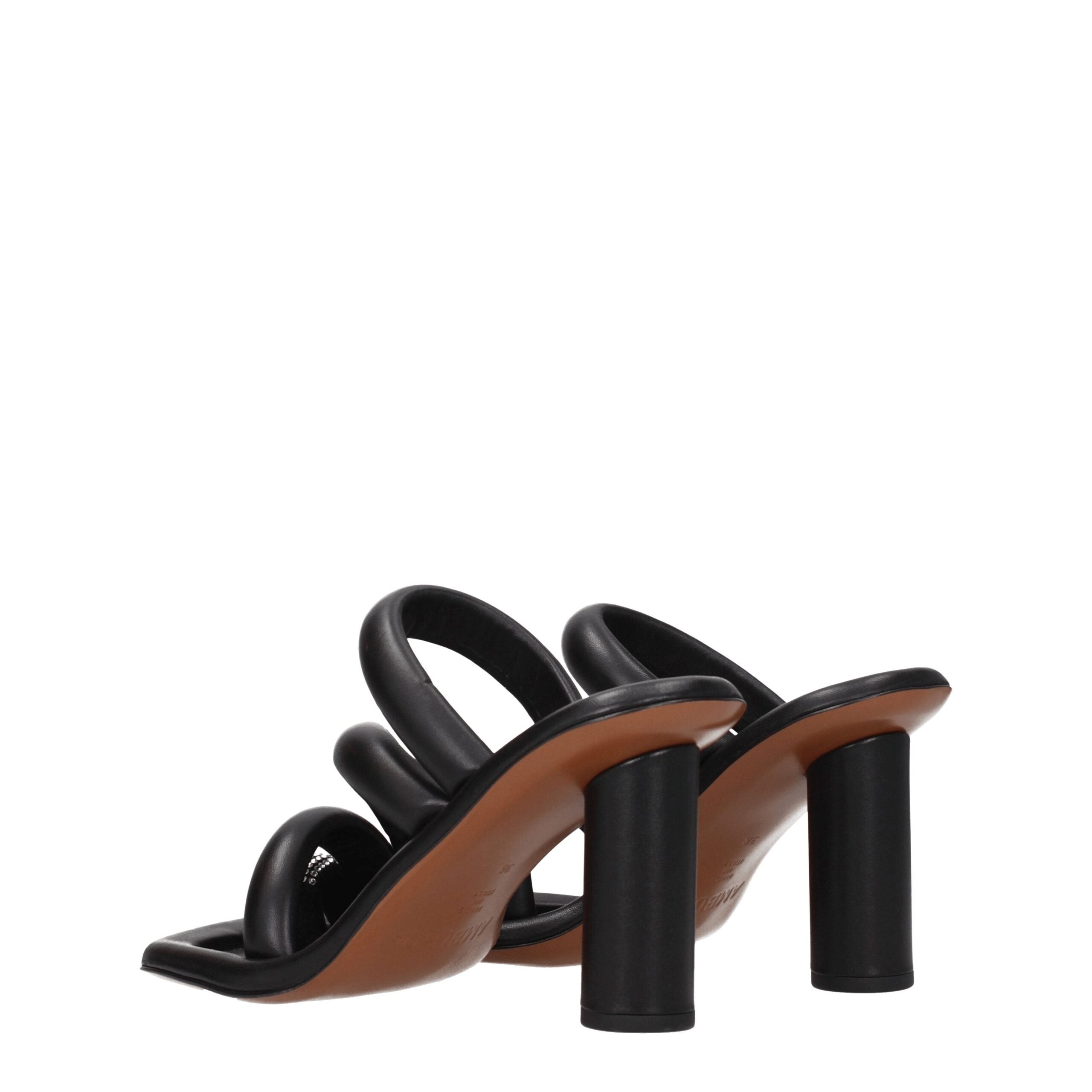 Ambush Black Leather Stiletto Heels Sandals -   -  Ambush.