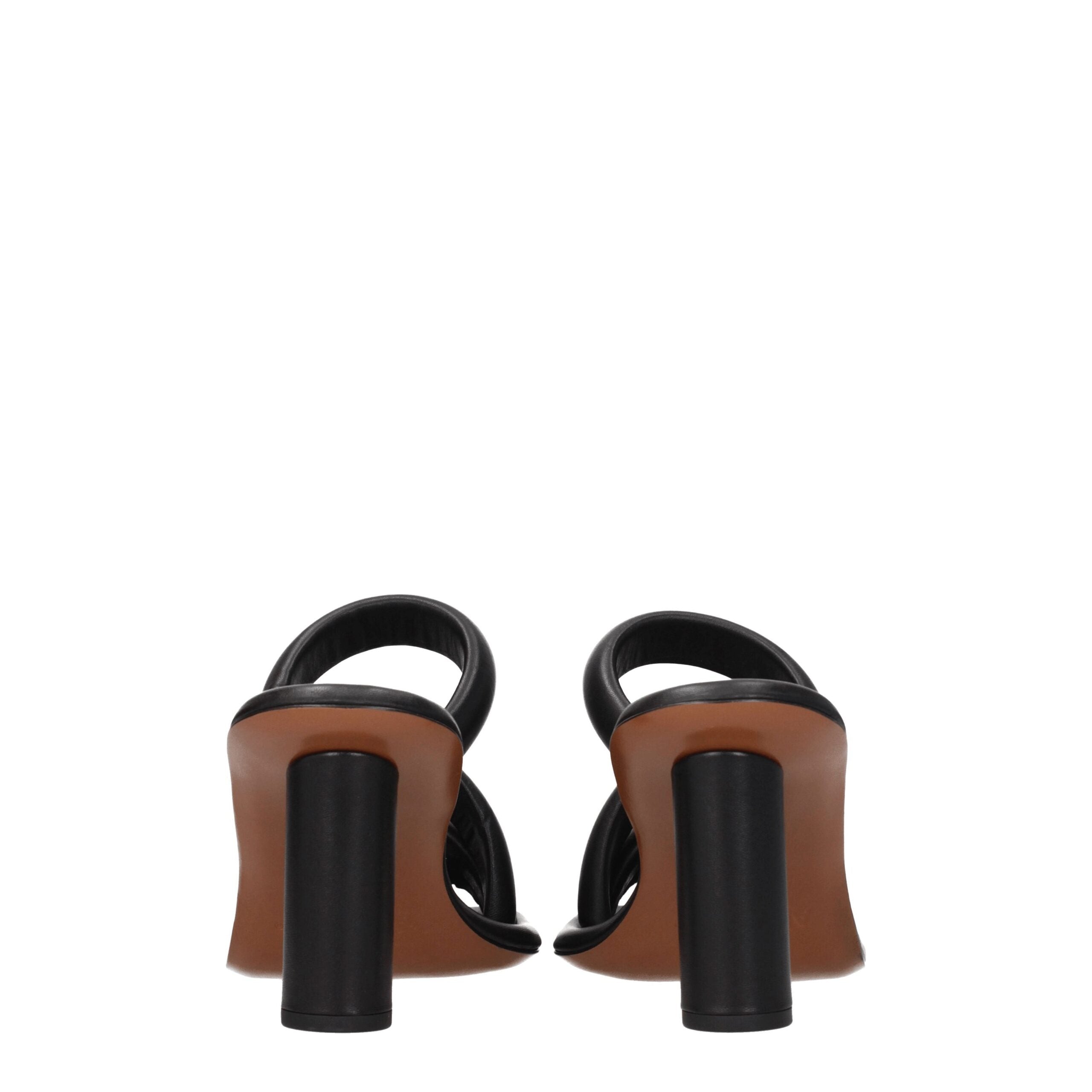 Ambush Black Leather Stiletto Heels Sandals -   -  Ambush.