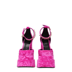 Versace Pink Velvet Platforms -   -  Versace.