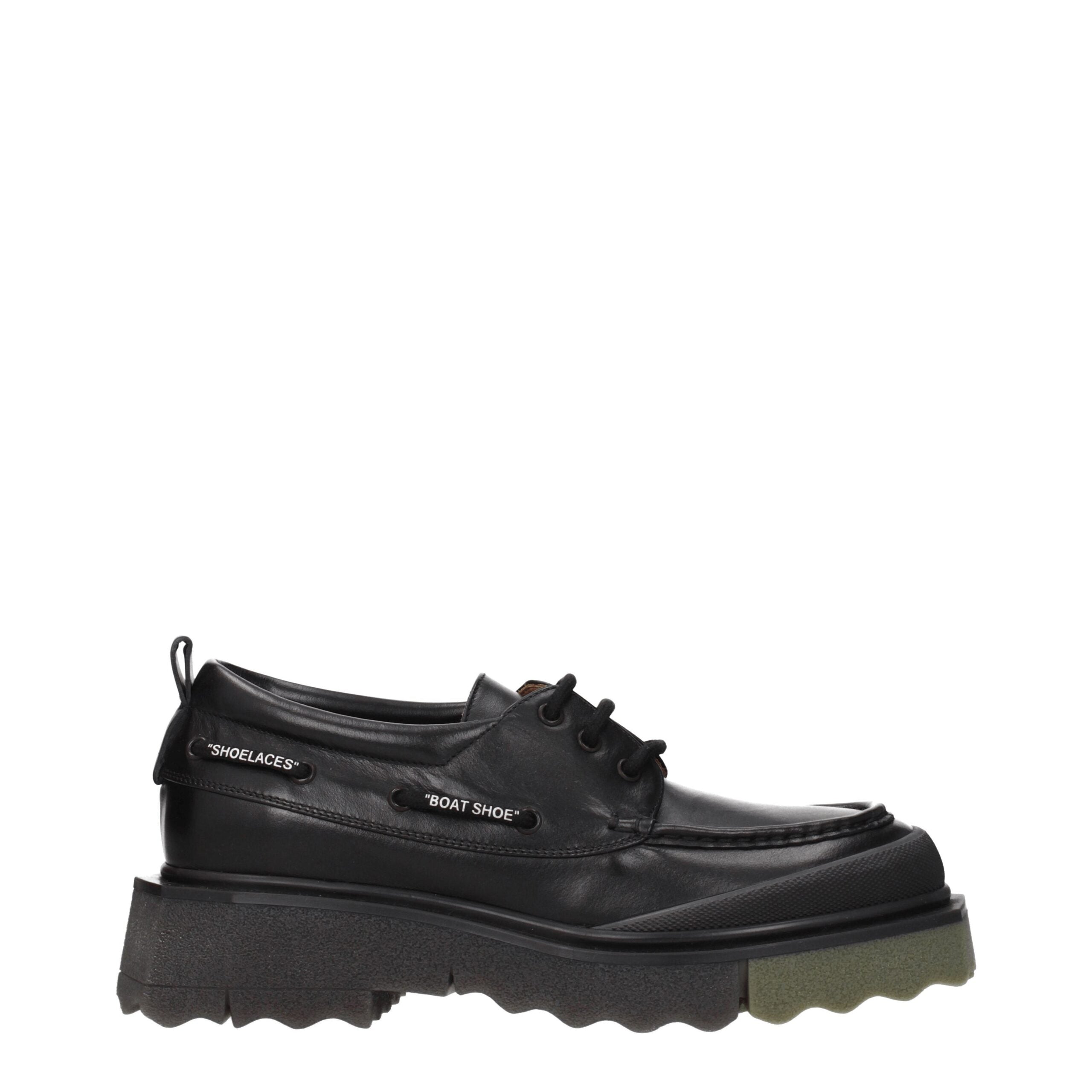 Off-White Black Leather Slip-On Loafers -   -  Off-White.