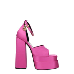 Versace Pink Satin Platforms -   -  Versace.