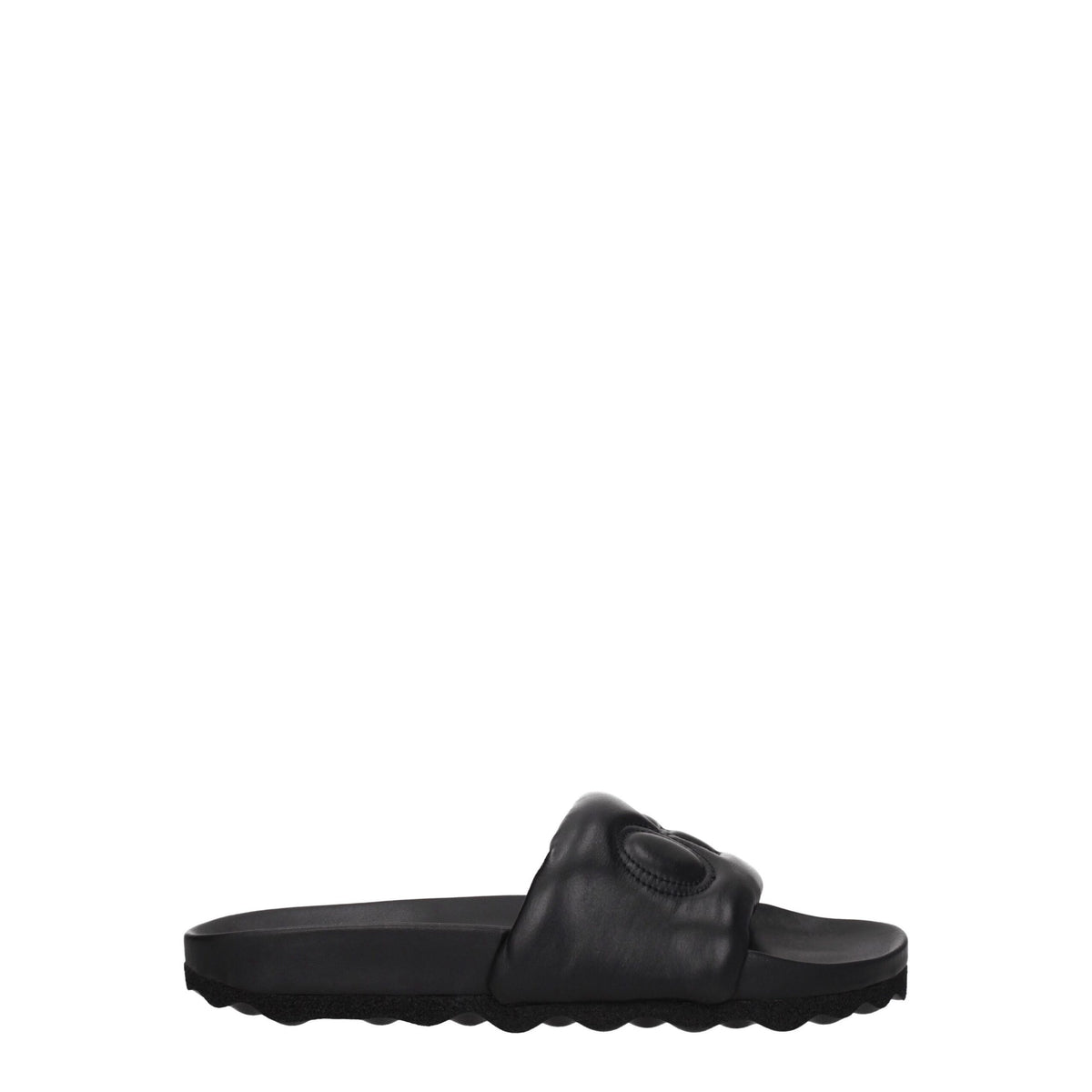 Off-White Black Leather Slippers Sandals -   -  Off-White.
