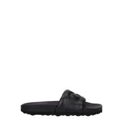 Off-White Black Leather Slippers Sandals -   -  Off-White.