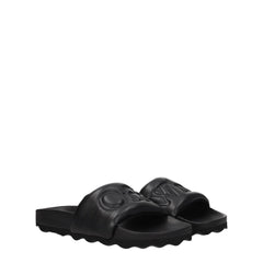 Off-White Black Leather Slippers Sandals -   -  Off-White.