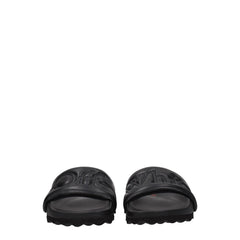 Off-White Black Leather Slippers Sandals -   -  Off-White.