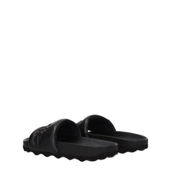 Off-White Black Leather Slippers Sandals -   -  Off-White.