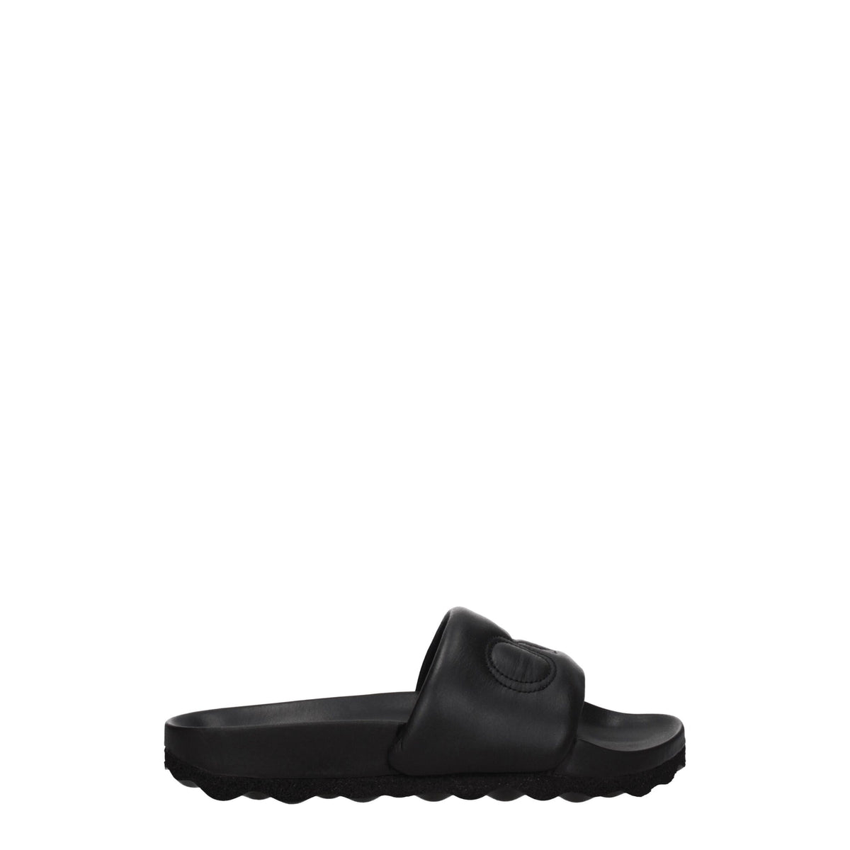 Off-White Black Leather Slippers Sandals -   -  Off-White.