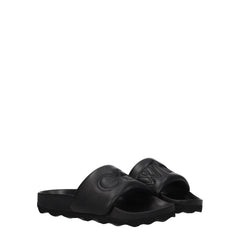 Off-White Black Leather Slippers Sandals -   -  Off-White.