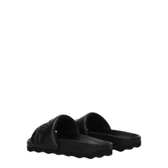 Off-White Black Leather Slippers Sandals -   -  Off-White.