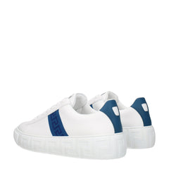 Versace White Leather Low Tops -   -  Versace.
