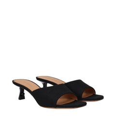 Off-White Black Linen Flat Sandals -   -  Off-White.