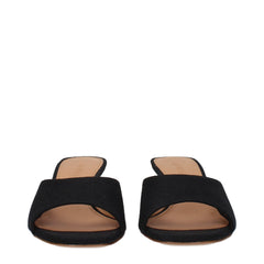 Off-White Black Linen Flat Sandals -   -  Off-White.