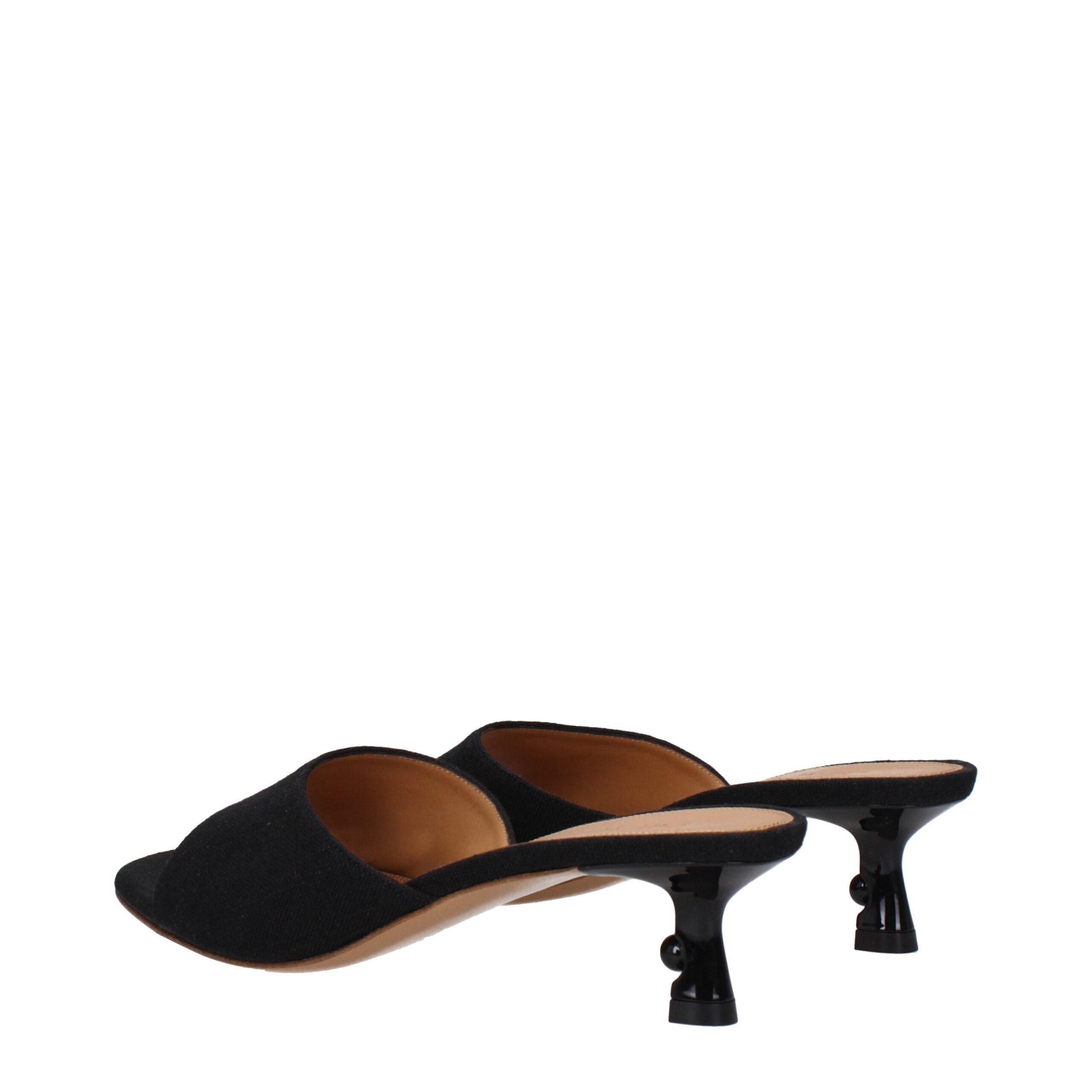 Off-White Black Linen Flat Sandals -   -  Off-White.