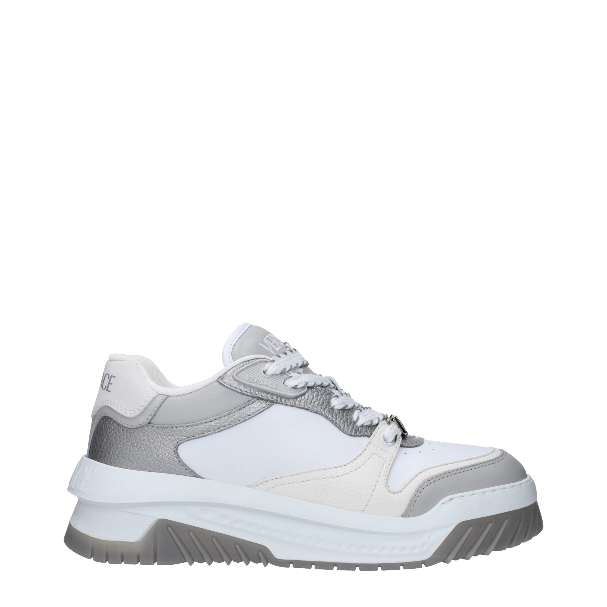 Versace White Leather Chunky Sneakers -   -  Versace.