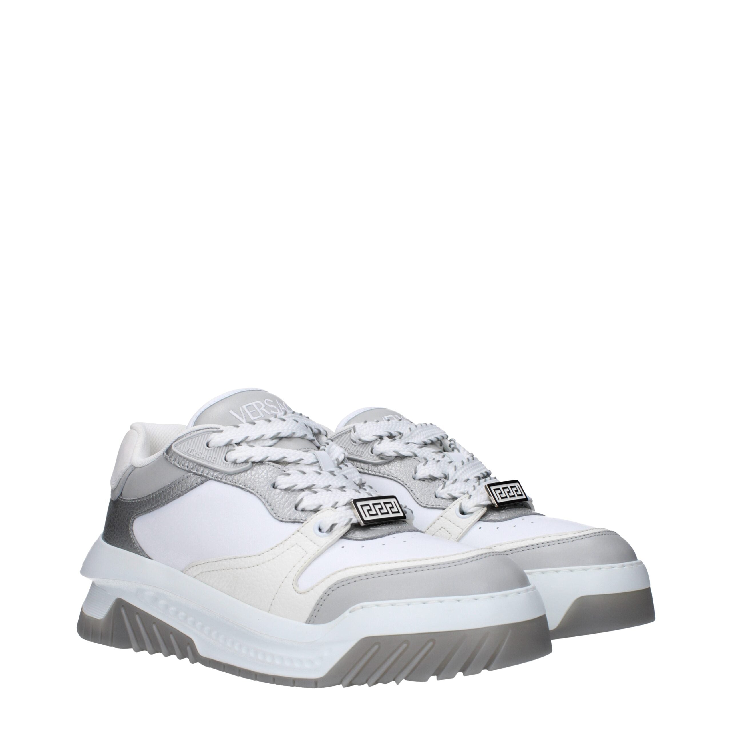 Versace White Leather Chunky Sneakers -   -  Versace.