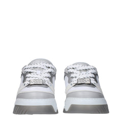 Versace White Leather Chunky Sneakers -   -  Versace.