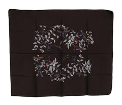 Dolce & Gabbana Brown 100% Silk Bird Print Wrap 80cm X 95cm RRP Scarf -   -  Dolce & Gabbana.