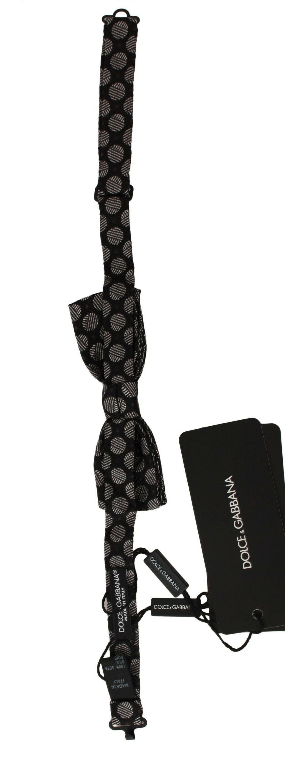 Dolce & Gabbana Brown Silk Polka Dot Jacquard Men  Bow Tie Papillon -  Neckties, Men -  Dolce & Gabbana.