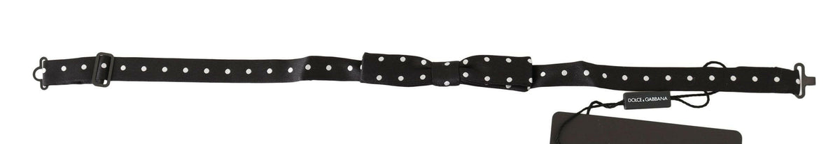 Dolce & Gabbana Black 100% Silk Polka Dot Adjustable Neck Bow Tie -  Neckties, Men -  Dolce & Gabbana.