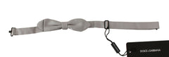 Dolce & Gabbana Gray 100% Silk Faille Adjustable Neck Bow Tie Papillon -  Neckties, Men -  Dolce & Gabbana.