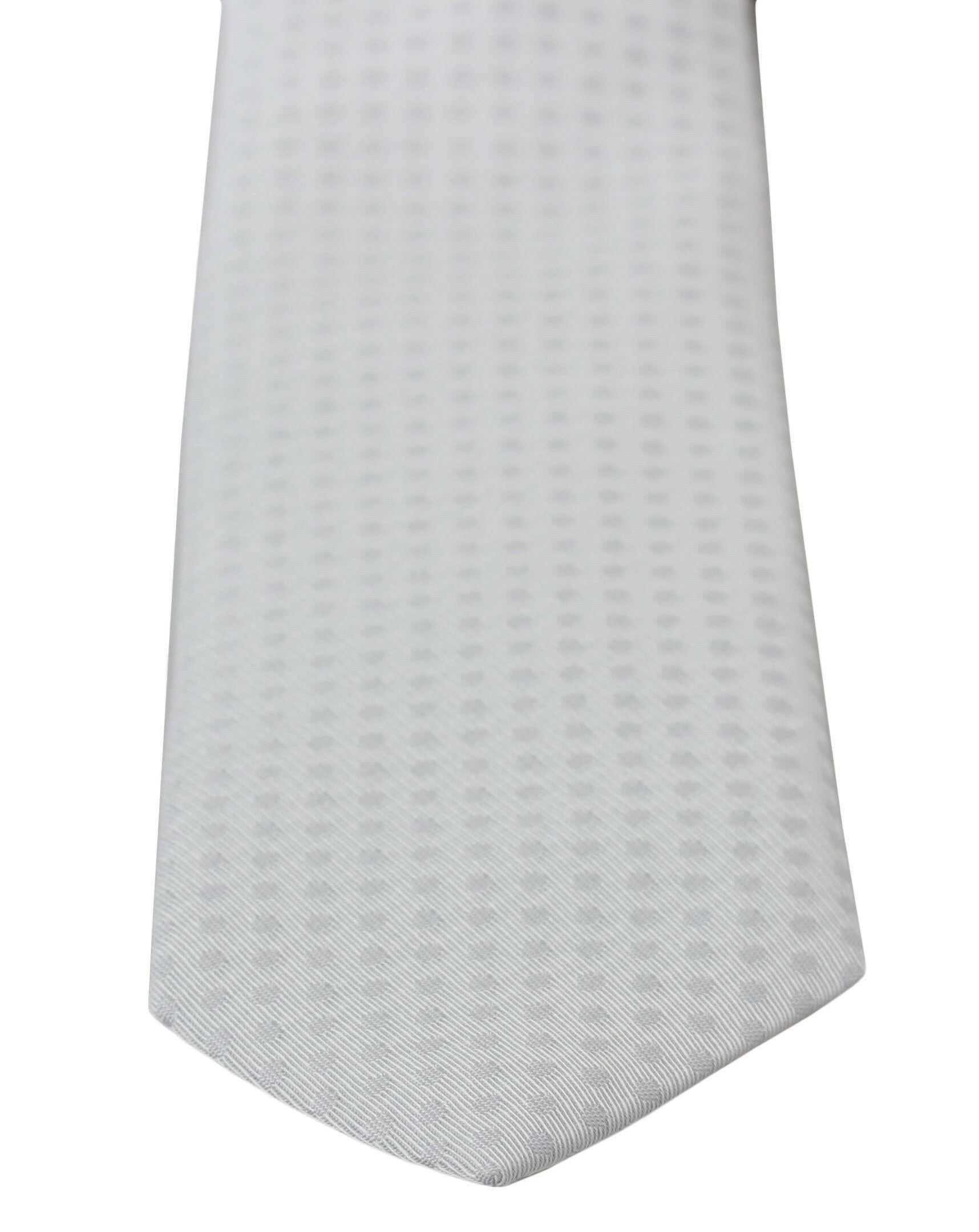 Dolce & Gabbana White Patterned Classic Mens Slim Necktie Tie -  Neckties, Men -  Dolce & Gabbana.