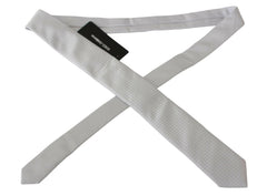 Dolce & Gabbana White Patterned Classic Mens Slim Necktie Tie -  Neckties, Men -  Dolce & Gabbana.