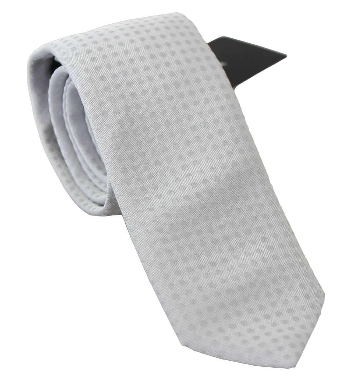Dolce & Gabbana White Patterned Classic Mens Slim Necktie Tie -  Neckties, Men -  Dolce & Gabbana.