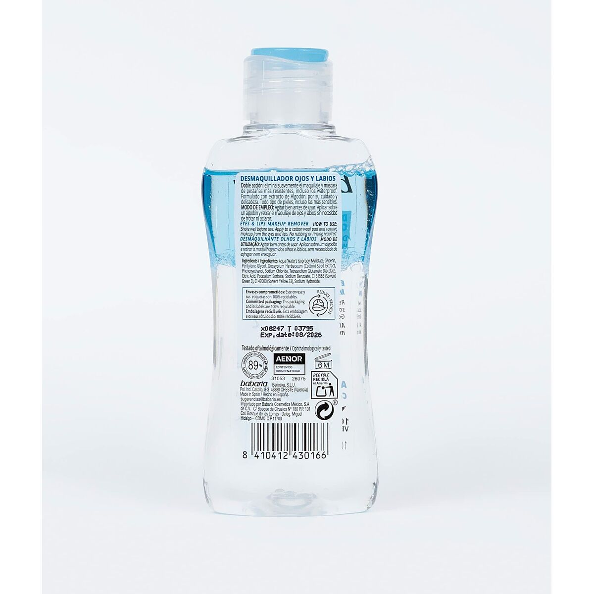 Facial Biphasic Makeup Remover Babaria Eyes Lips (100 ml) -  Beauty, Skin care -  Babaria.