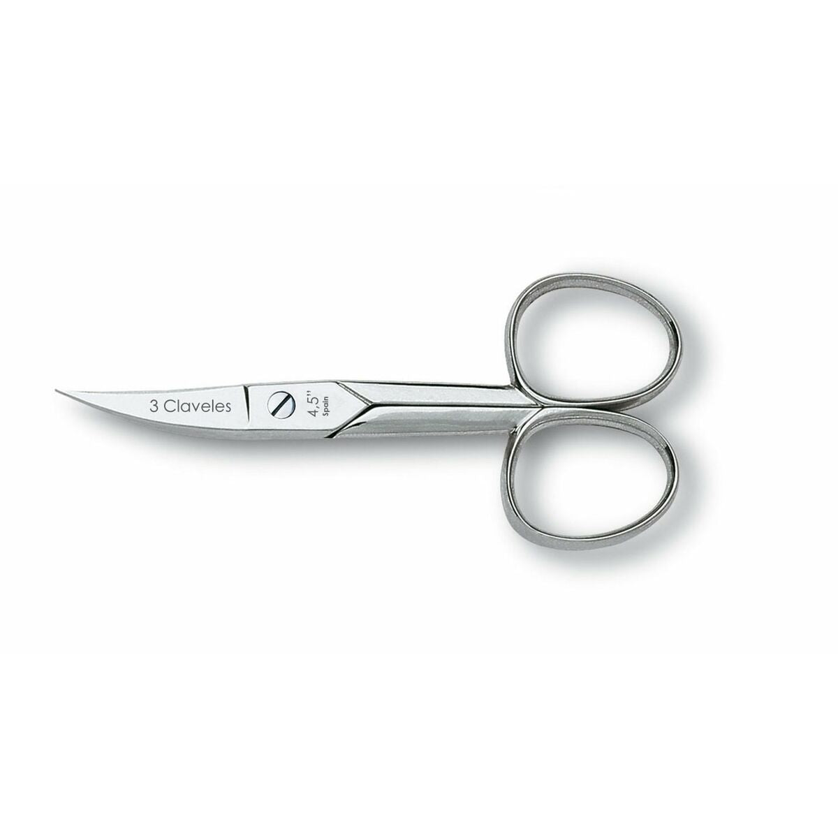 Nail Scissors 3 Claveles Carbon steel Curved 4,5" Curve -  Beauty, Manicure and pedicure -  3 Claveles.