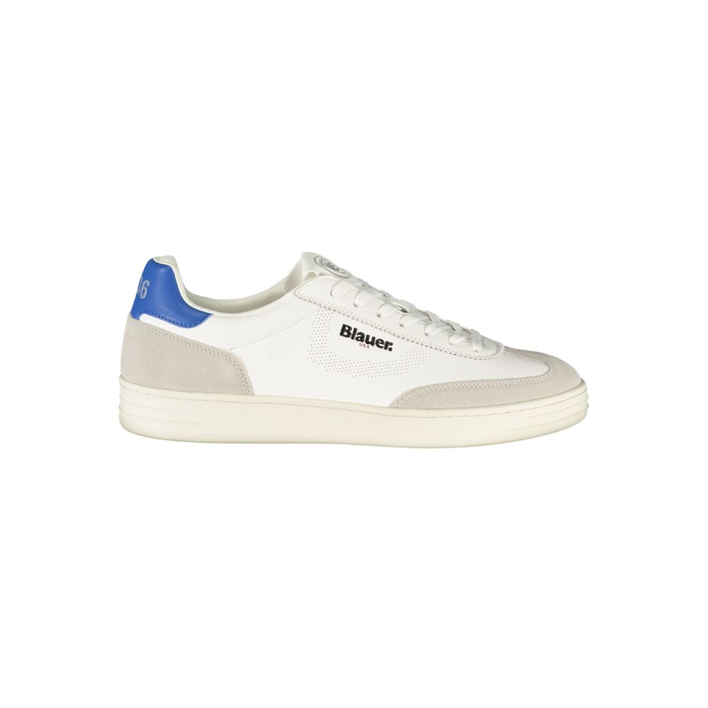 Blauer White Leather Men Sneaker -   -  Blauer.