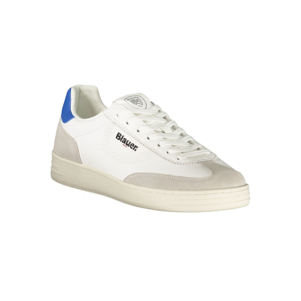 Blauer White Leather Men Sneaker -   -  Blauer.