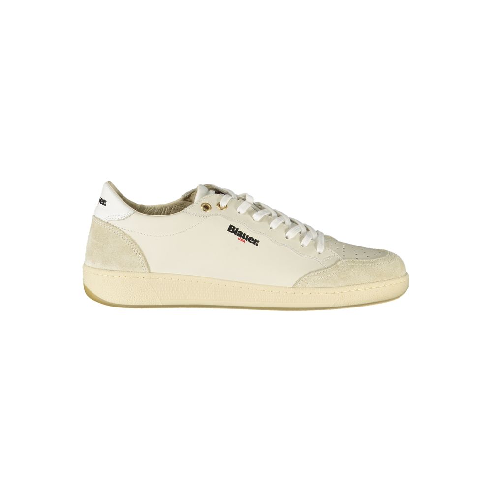 Blauer White Leather Men Sneaker -   -  Blauer.