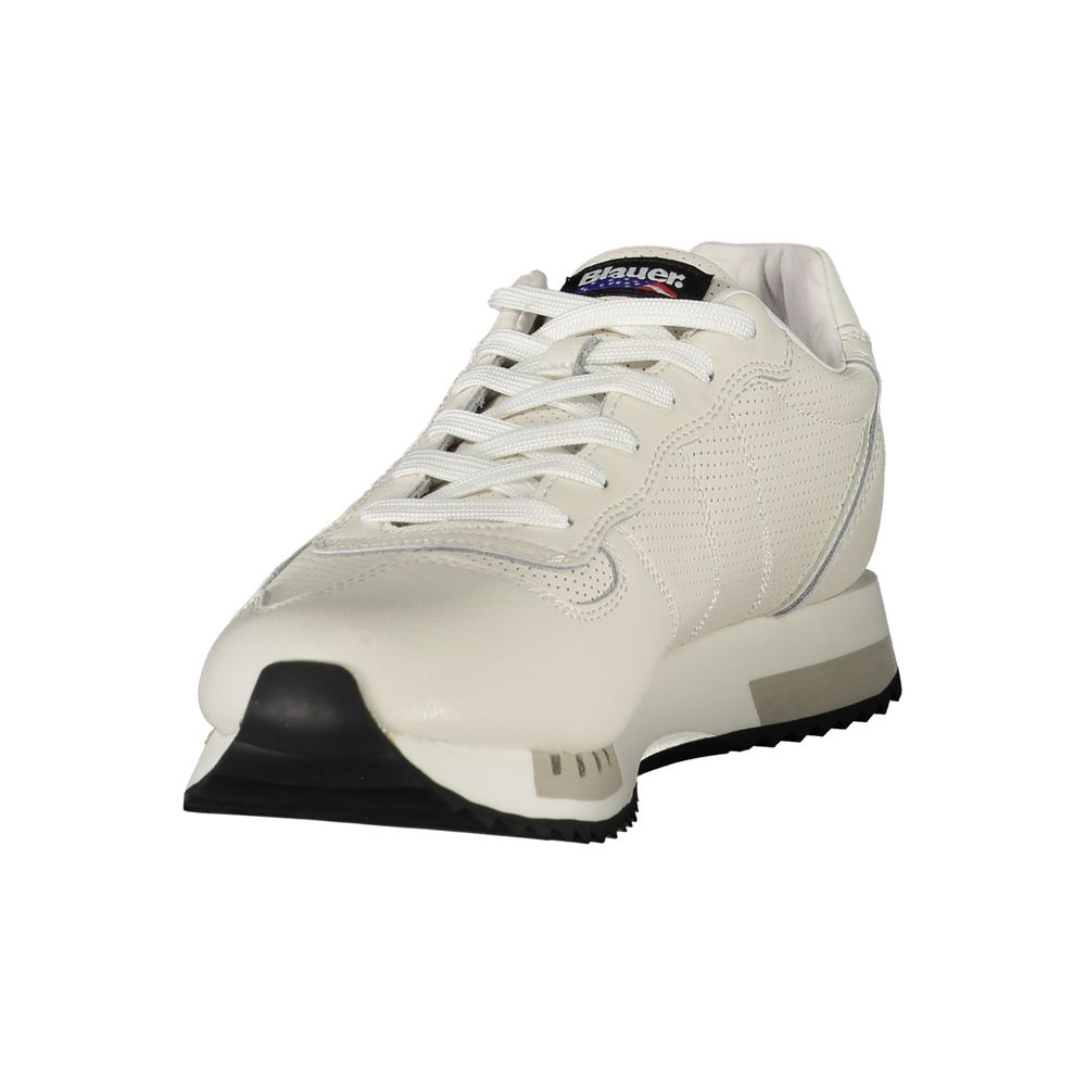 Blauer White Leather Men Sneaker -   -  Blauer.