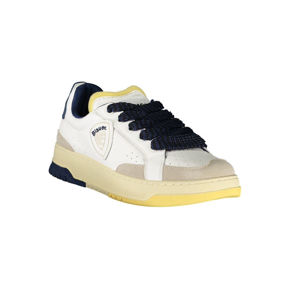 Blauer White Leather Men Sneaker -   -  Blauer.