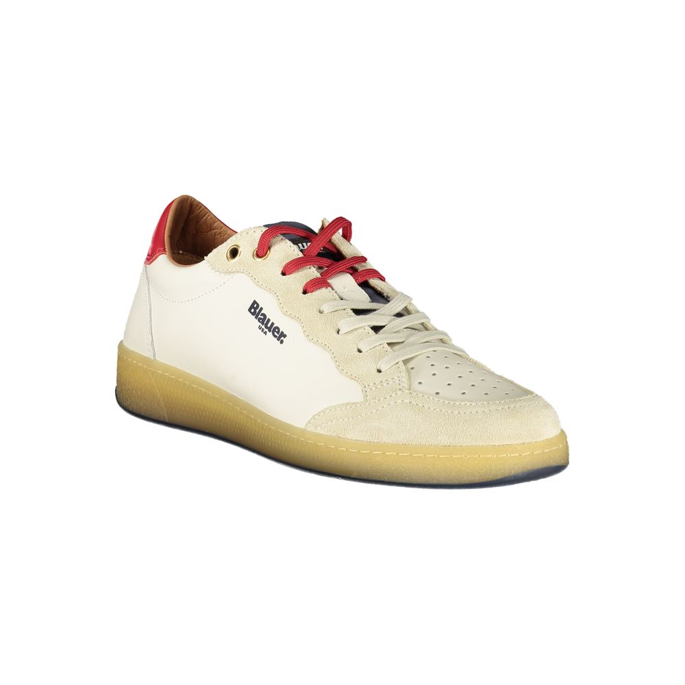 Blauer White Leather Men Sneaker -   -  Blauer.