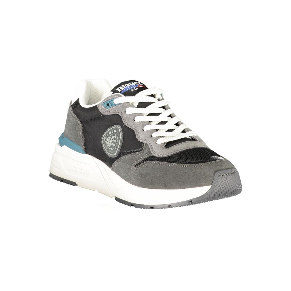 Blauer Black Leather Men Sneaker -   -  Blauer.