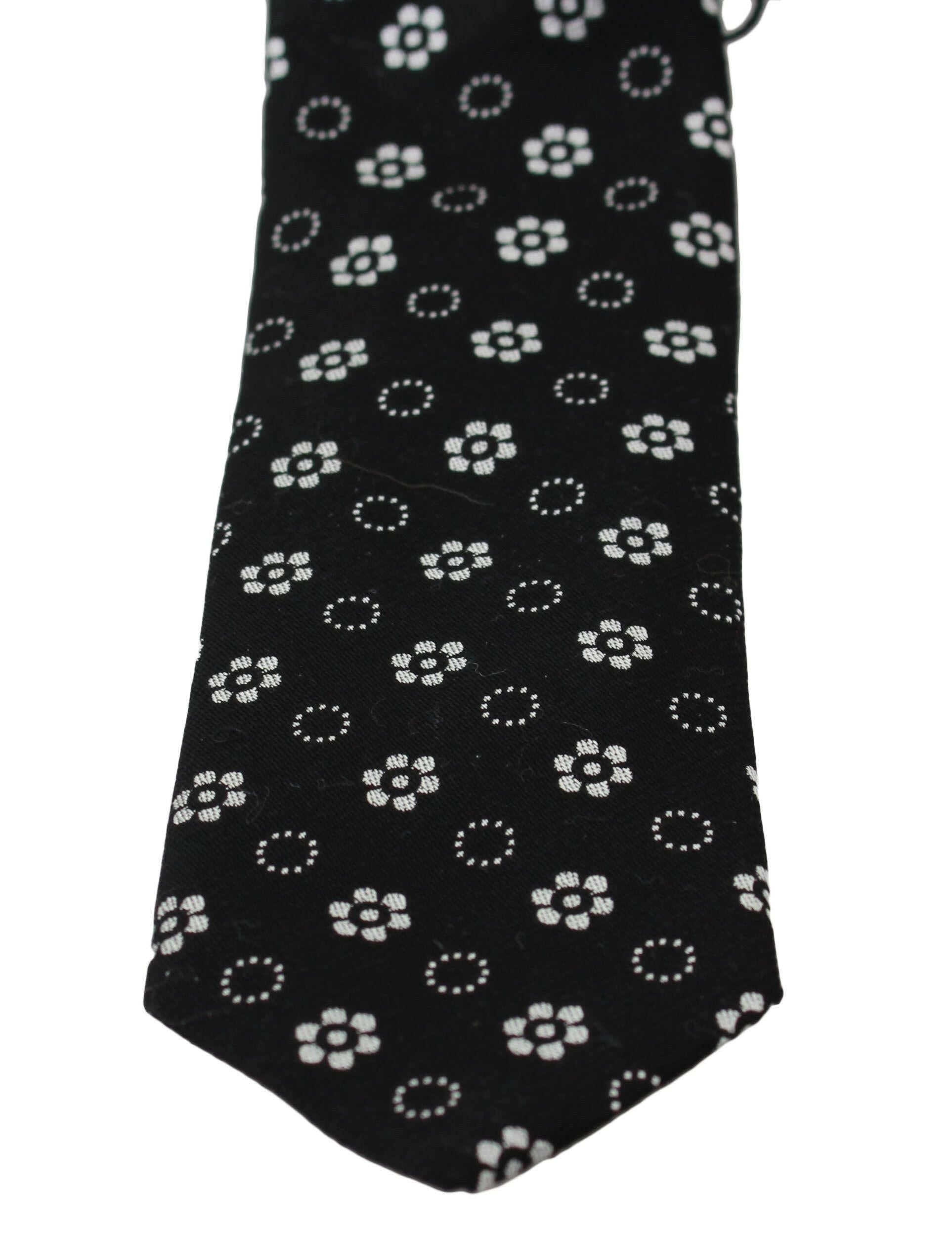 Dolce & Gabbana Black 100% Silk Floral Print Print Classic Tie -  Neckties, Men -  Dolce & Gabbana.