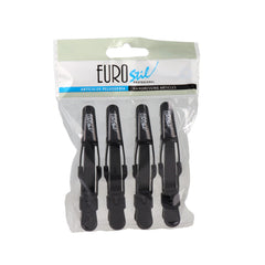 Hair clips Eurostil Black 9 cm 4 Units -  Beauty, Hair care -  Eurostil.