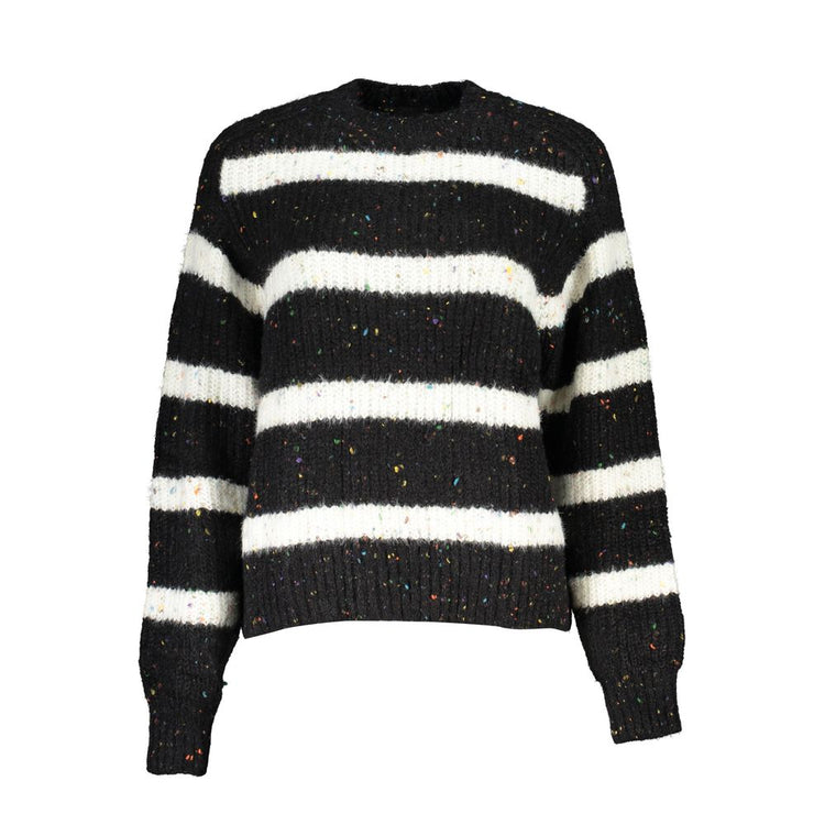 Desigual - Playful Speckled Stripe Relaxed Knit Sweater - Black White Multicolor Desigual