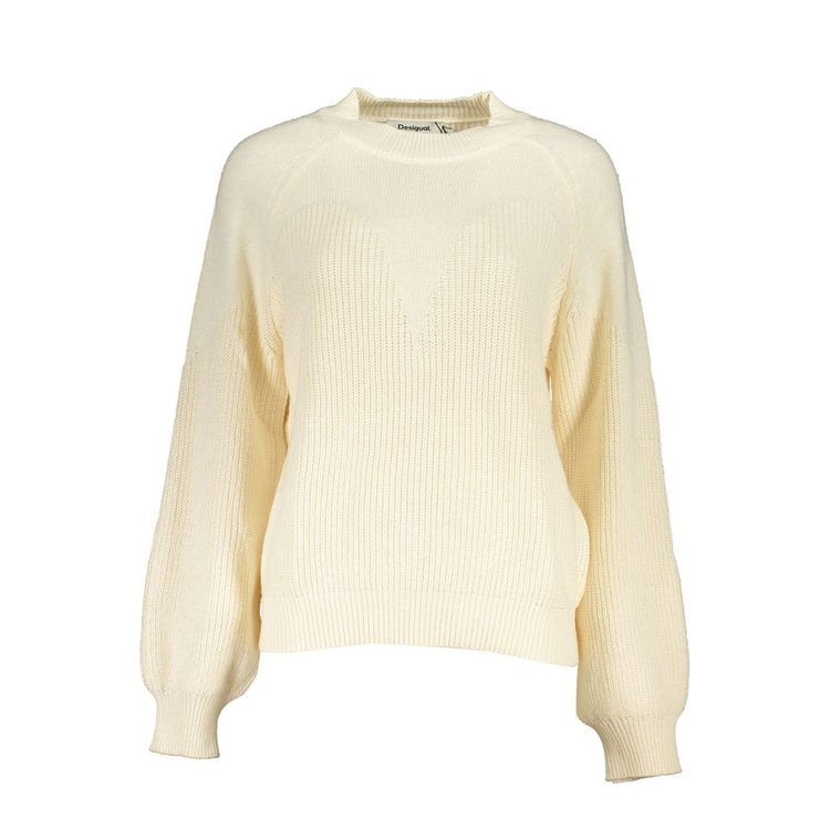 Desigual - Relaxed Ribbed Knit Sweater - Off White Desigual
