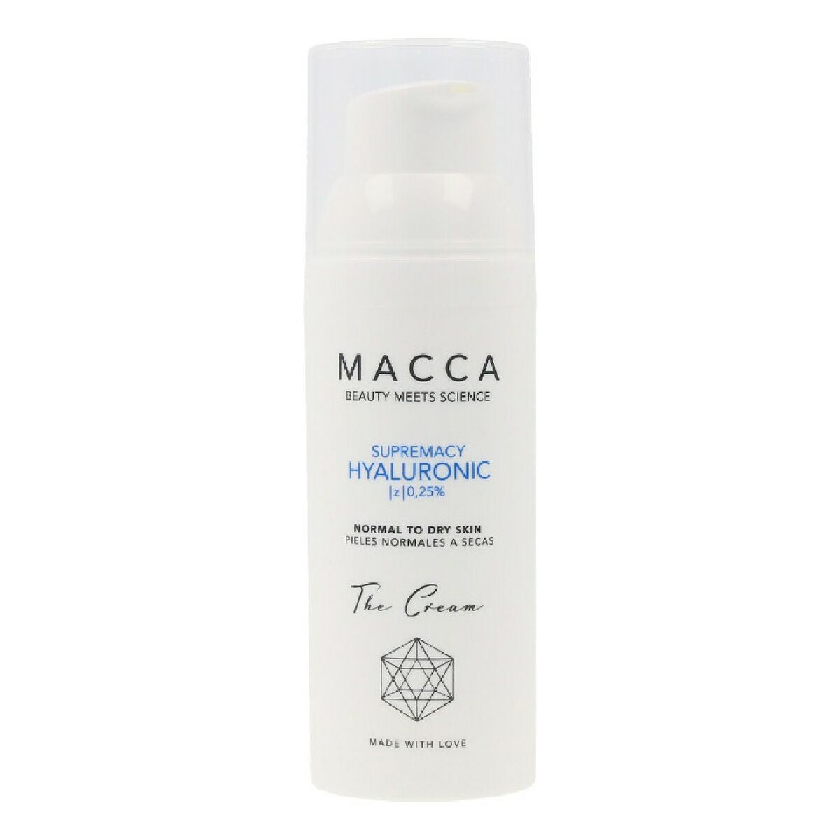 Intensive Moisturising Cream Supremacy Hyaluronic Macca 0,25% Hyaluronic Acid Dry Skin (50 ml) -  Beauty, Skin care -  Macca.