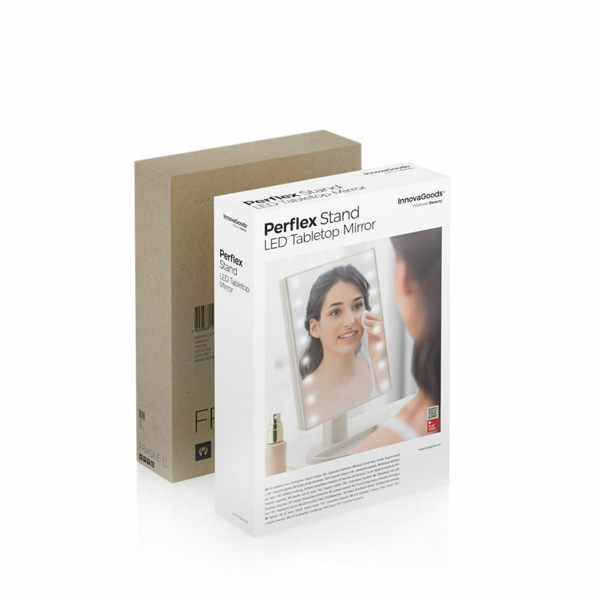 Tabletop Touch LED Mirror Perflex InnovaGoods -  Beauty, Utensils and accessories -  InnovaGoods.
