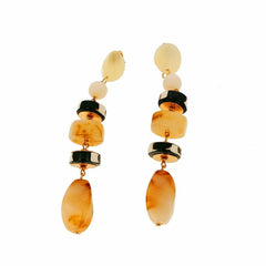 Ladies'Earrings Lola Casademunt Black Beige Resin Brass -  Jewellery, Women -  Lola Casademunt.