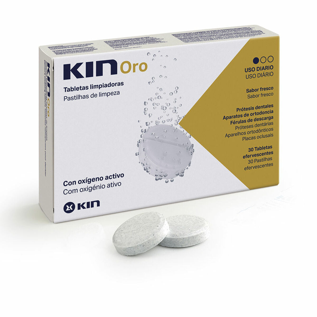 Cleaning Tablets for Dentures Kin Kin Oro 30 Units -  Health and personal care, Oral care -  Kin.