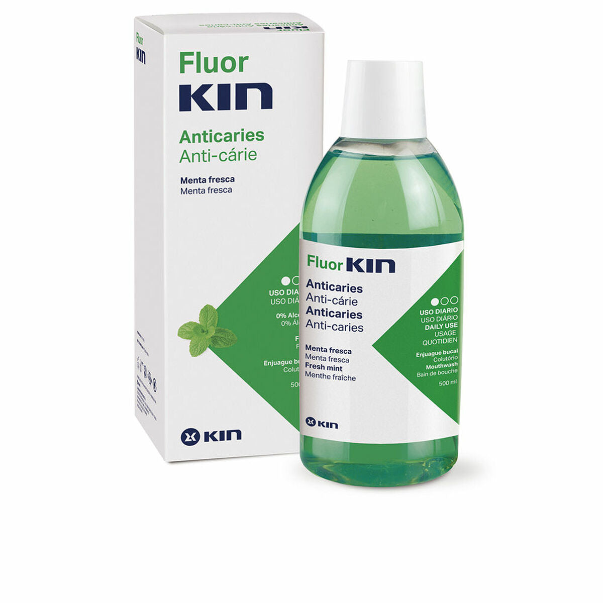 Mouthwash Kin Fluorkin Mint Anti-caries 500 ml -  Health and personal care, Oral care -  Kin.