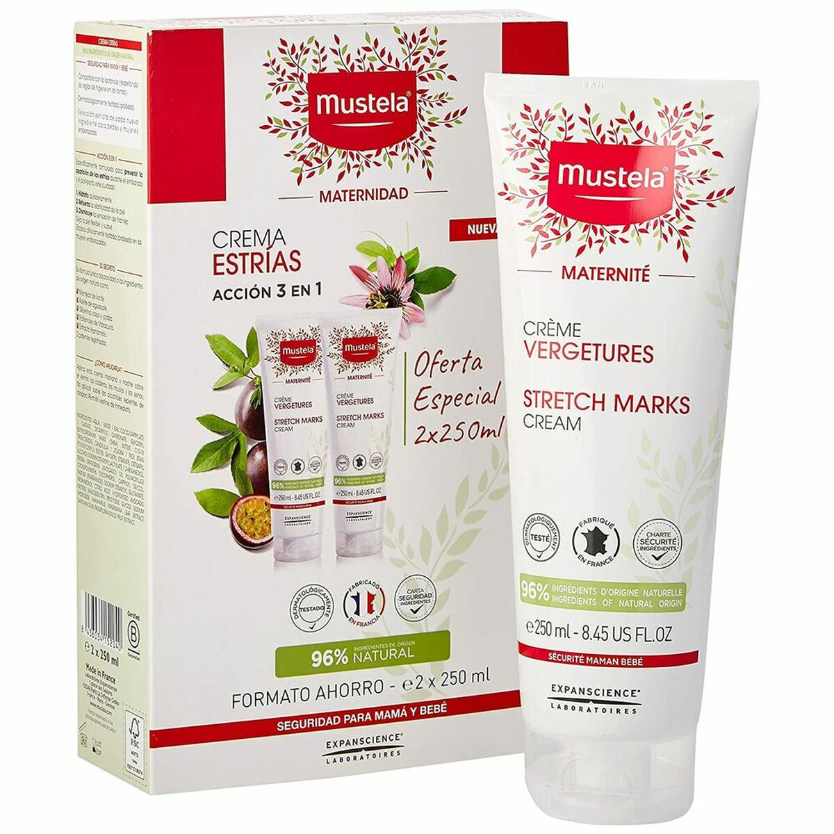 Anti-Stretch Mark Cream Mustela 48623 3-in-1 250 ml (2 x 250 ml) -  Beauty, Skin care -  Mustela.