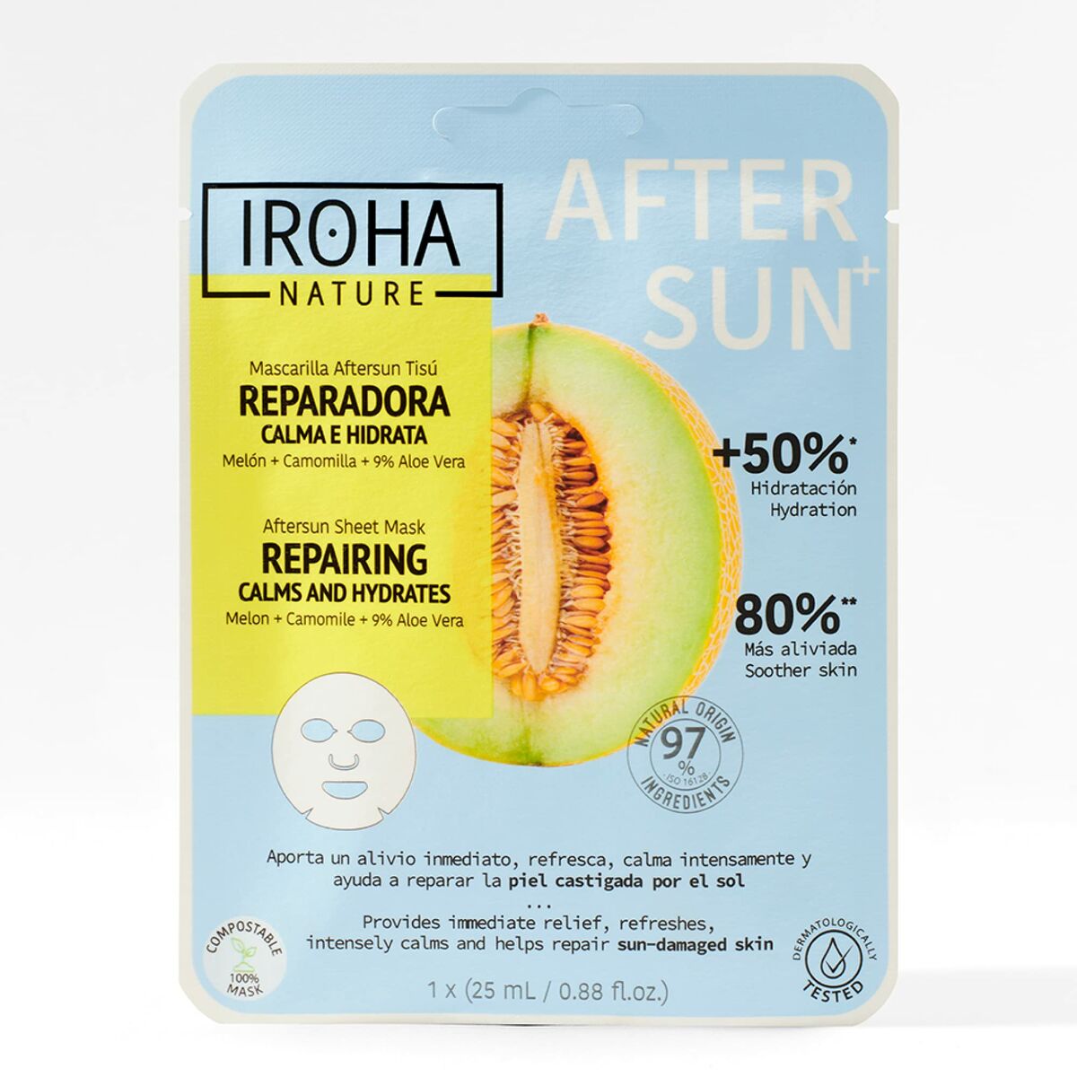 Facial Mask Iroha  Repairing calms and hydrates Melon (1 Unit) -  Beauty, Skin care -  Iroha.